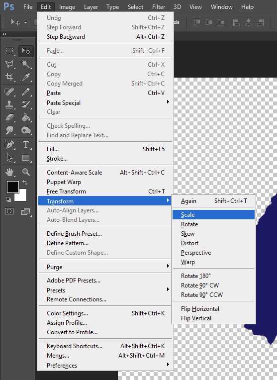 Figure 4. Edit dropdown menu. (Source: Joshua Rivera)