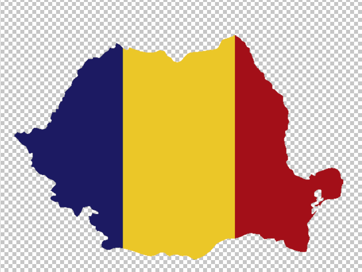 Figure 7. Flag cropped and centered over the country silhouette. (Source: Joshua Rivera)